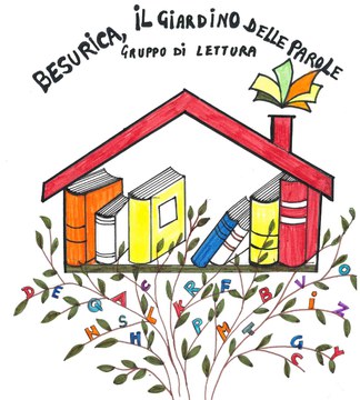 Logo originale del Gruppo di lettura "Besurica, il giardino delle parole", disegnato dai partecipanti