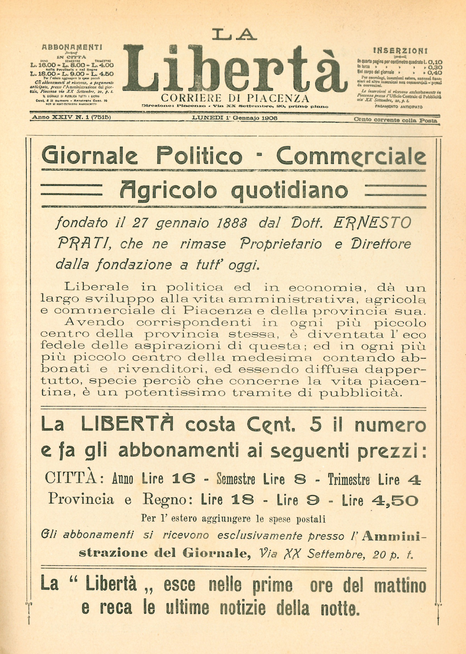 Pubblicità Libertà 1908